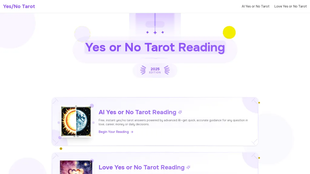 Yes/No Tarot website