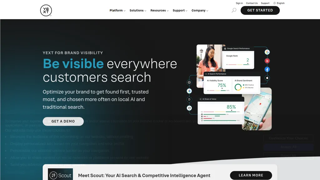 yext.com AI tool screenshot