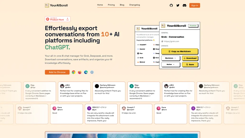 YourAIScroll AI tool screenshot