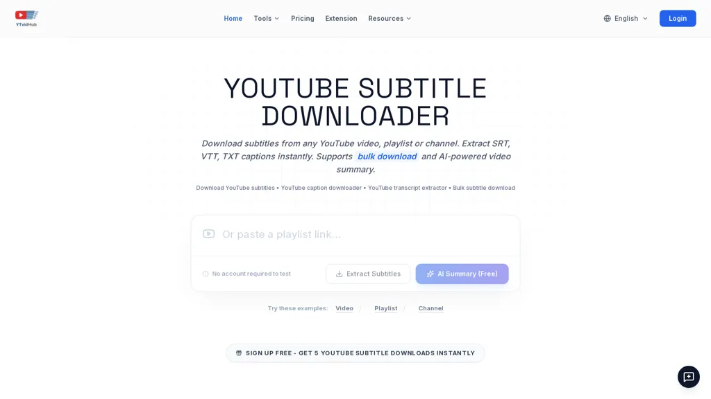 YTvidHub AI tool screenshot