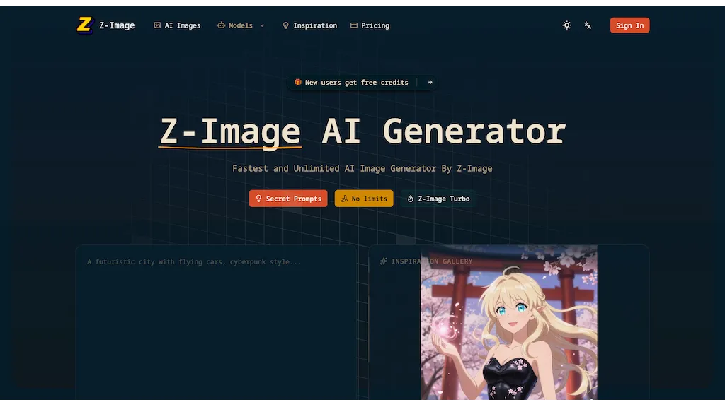 Z-Image.net AI tool screenshot