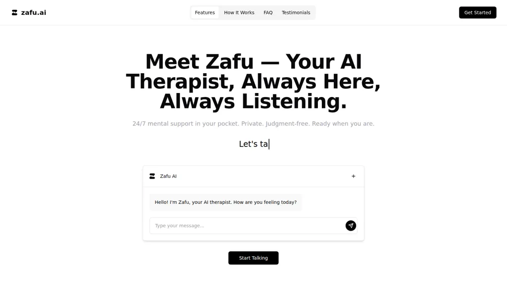 Zafu.ai AI tool screenshot