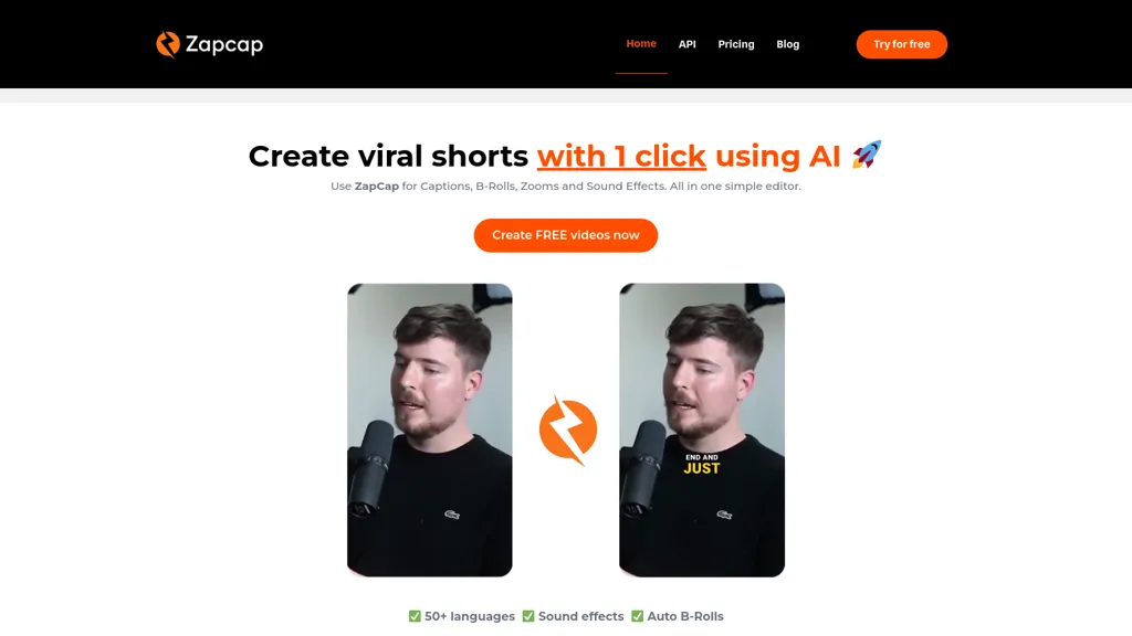 ZapCap website