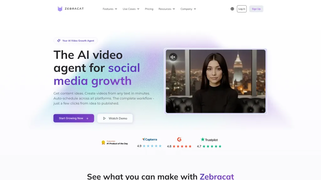 Zebracat.ai AI tool screenshot