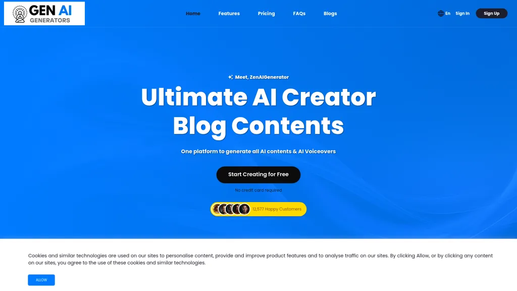 Zen AI Generator website