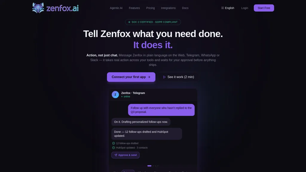 Zenfox AI AI tool screenshot