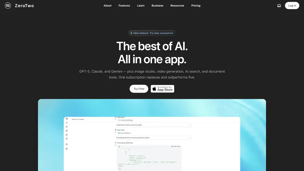 ZeroTwo AI AI tool screenshot
