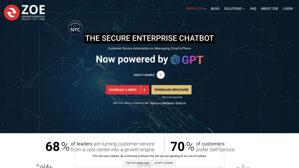 Zoe chatbot website