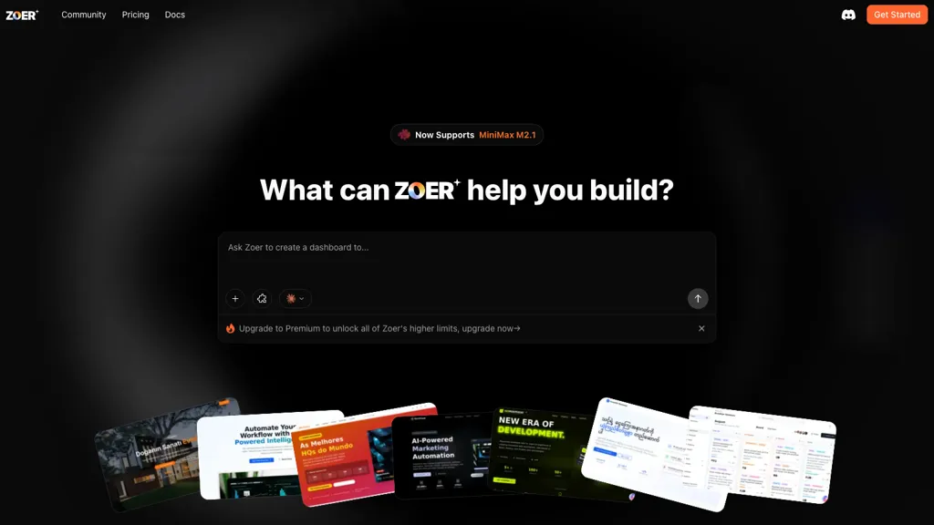 ZOER AI tool screenshot