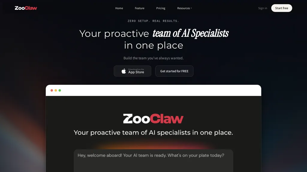 Zooclaw AI AI tool screenshot