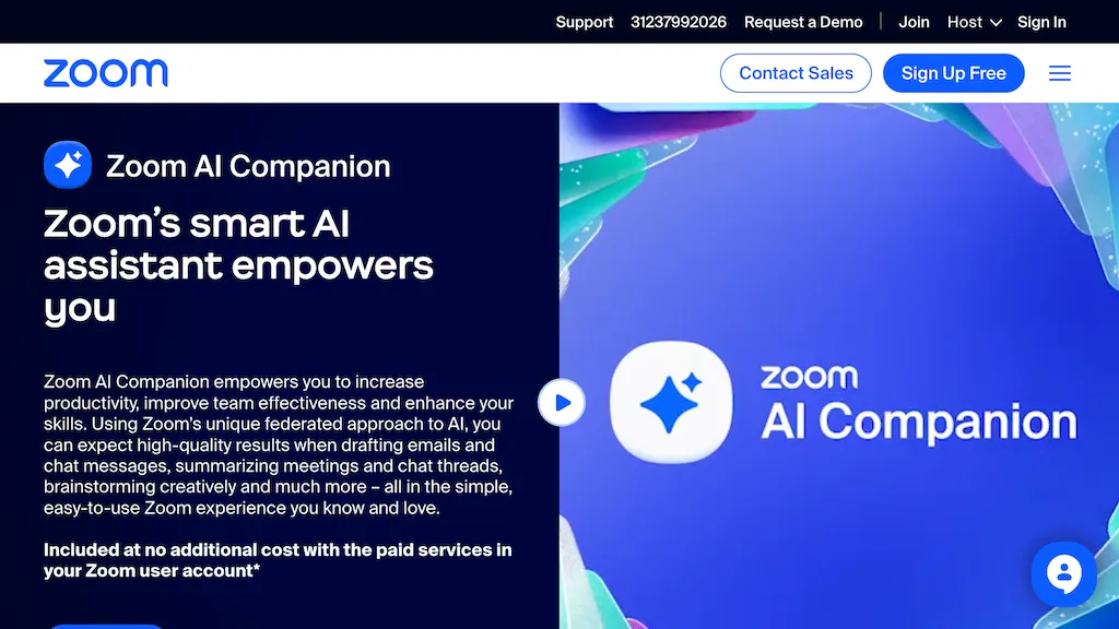 Zoom AI Companion website