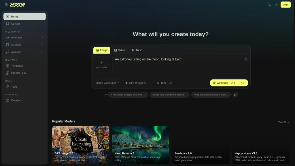 Zooop AI AI tool screenshot