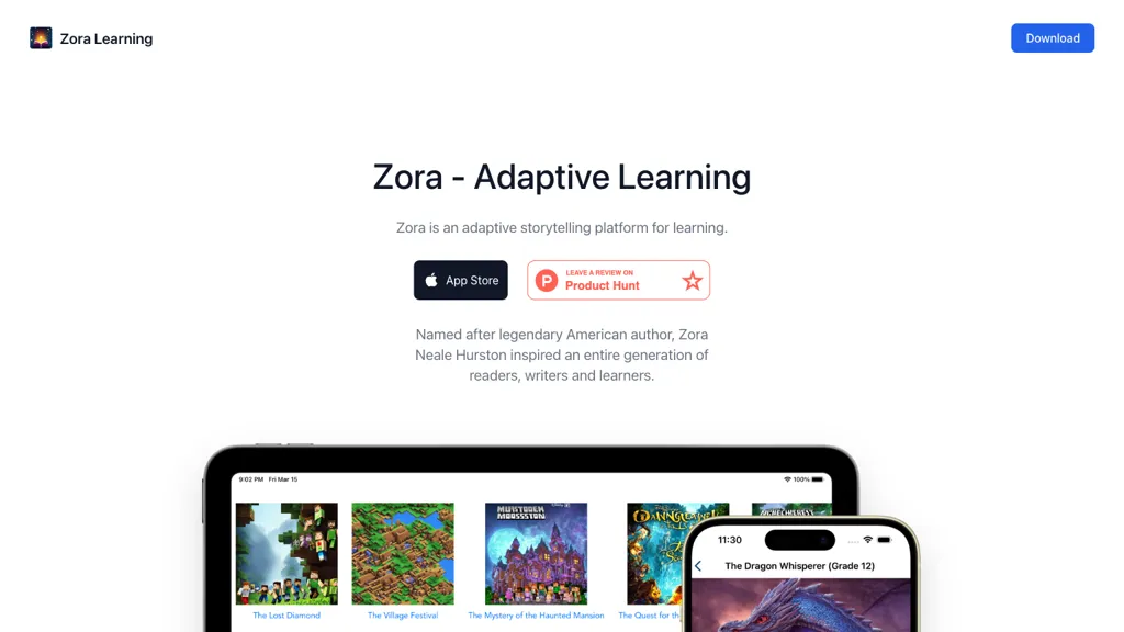 Zora Learning website