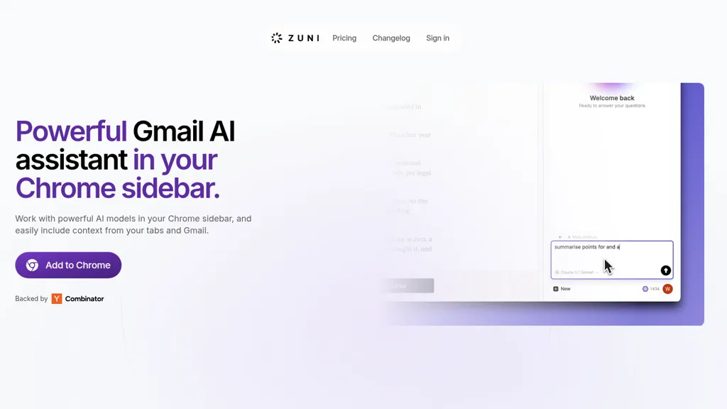 Zuni AI tool screenshot